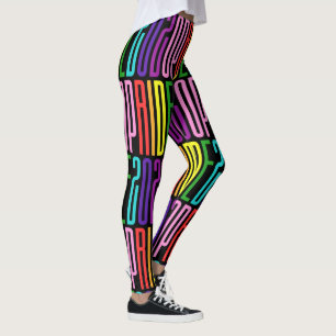 Pride 2020 Original 8 Stripes LGBT Rainbow Text Leggings
