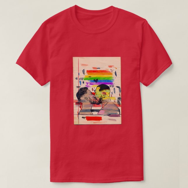 Pride 2020 Two men kissing T-Shirt (Design Front)