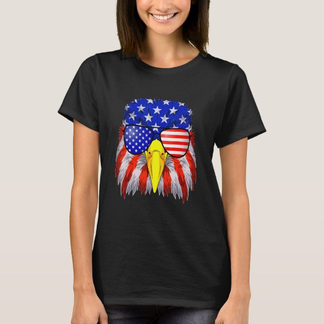 Pride 4th Of July Patriotic Eagle Usa Retro Americ T-Shirt (Front)