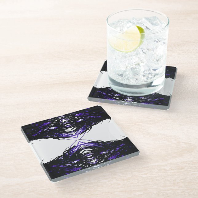 Pride Abstract 7 Deadly Sins Alcohol Ink Art Glass Coaster (Angled)