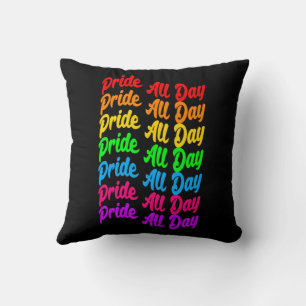 Pride All Day Rainbow Colours LGBTQ+ Cushion