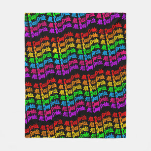 Pride All Day Rainbow Colours LGBTQ+ Fleece Blanket