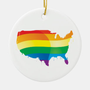 PRIDE AMERICA CERAMIC TREE DECORATION