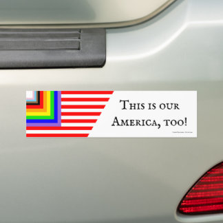 Pride American Flag bumper sticker