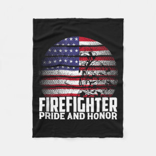 Pride And Honor Fireman Gift Proud Firefighter Quo Fleece Blanket
