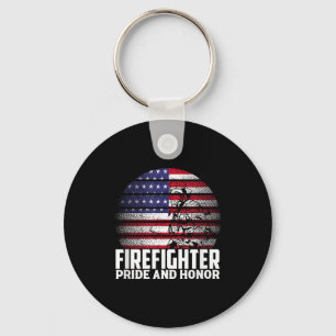 Pride And Honor Fireman Gift Proud Firefighter Quo Key Ring