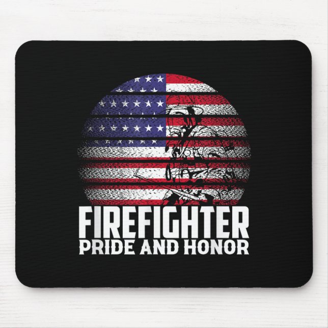 Pride And Honor Fireman Gift Proud Firefighter Quo Mouse Mat (Front)
