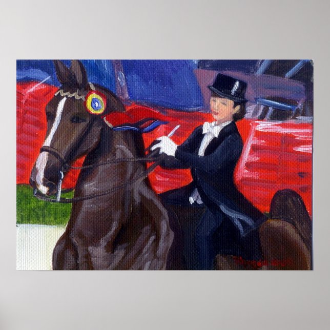Pride And Joy American Saddlebred Horse Portrait Poster (Front)