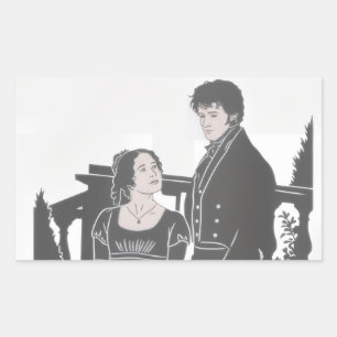 Pride and Prejudice 1995 Elizabeth & Darcy Rectangular Sticker