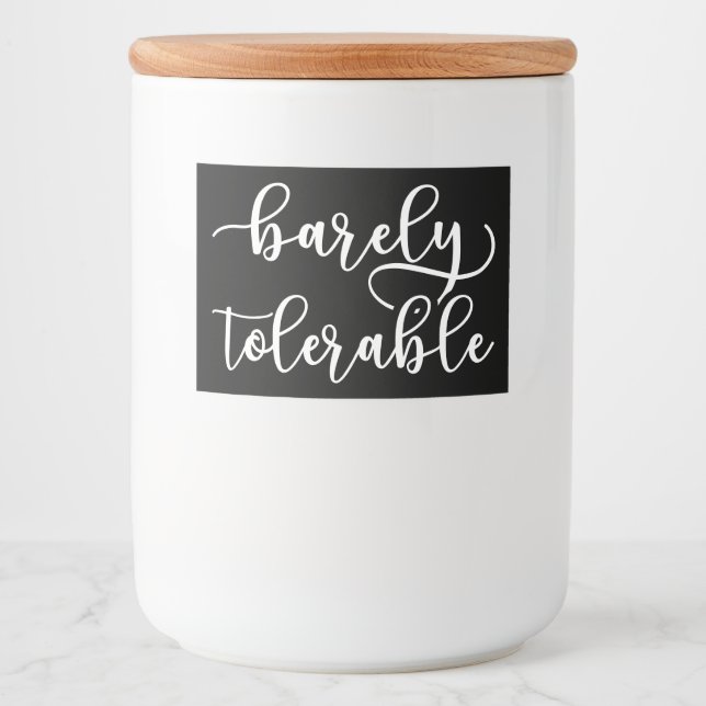 Pride And Prejudice - Barely Tolerable I Food Label (Front)
