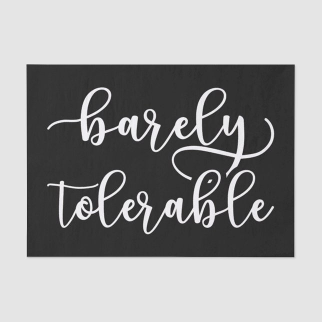 Pride And Prejudice - Barely Tolerable I Tissue Paper (Front)