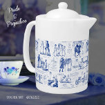 Pride and Prejudice Blue Toile Quotes<br><div class="desc">Illustrations from 1894 edition of Pride and Prejudice by Jane Austen with memorable quotes in monochrome blue and white toile style,  for the lovers of the book,  Mr. Darcy and Regency era romance. Perfect gift for Jane Austen "Pride & Prejudice" fan.</div>