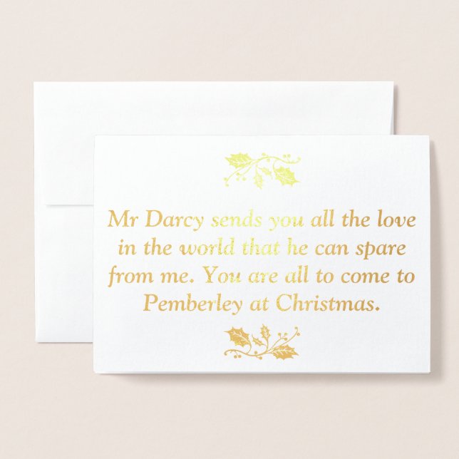 Pride and Prejudice Christmas Foil Card (Front With Envelope)