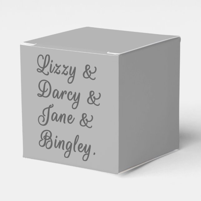 Pride and Prejudice Couples I Favour Box (Front Side)