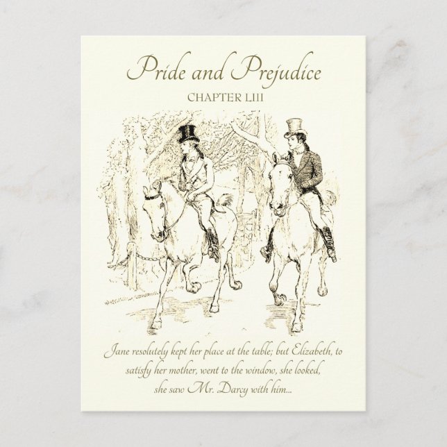 Pride and Prejudice Darcy Bingley Ride Horses Postcard (Front)