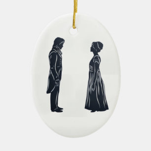 Pride and Prejudice Elizabeth and Darcy Ceramic Tree Decoration