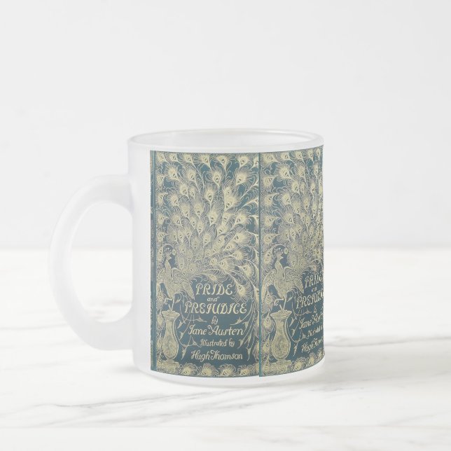 Pride and Prejudice  Frosted Glass Coffee Mug (Left)