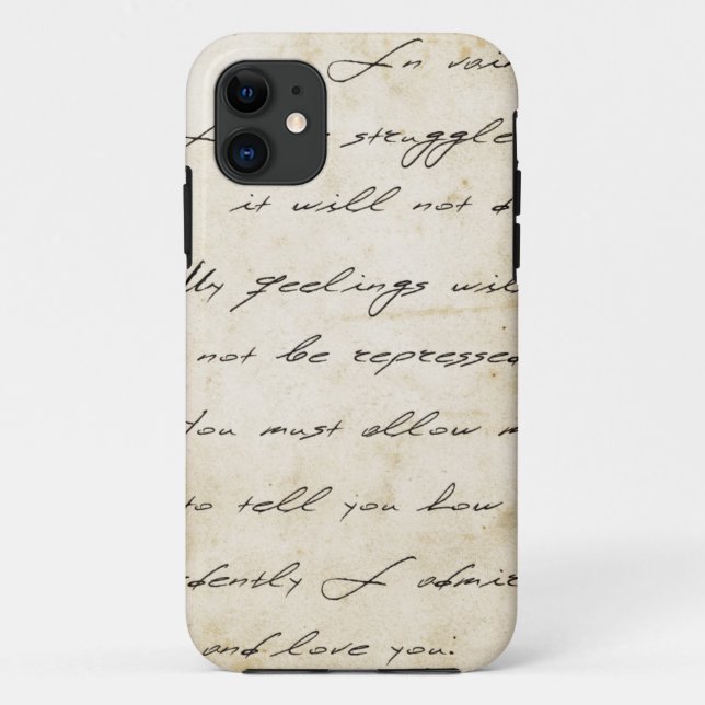 Pride and prejudice handwriting archival Case-Mate iPhone case (Back)