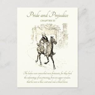 Pride and Prejudice Mr. Bingley on Black Horse Postcard