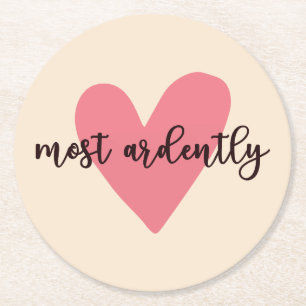 Pride And Prejudice Mr. Darcy - Most Ardently V Round Paper Coaster