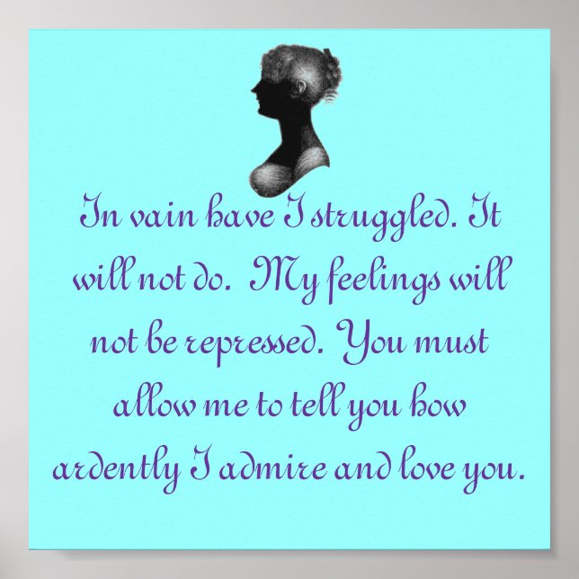 Pride and Prejudice, Mr. Darcy Poster (Front)