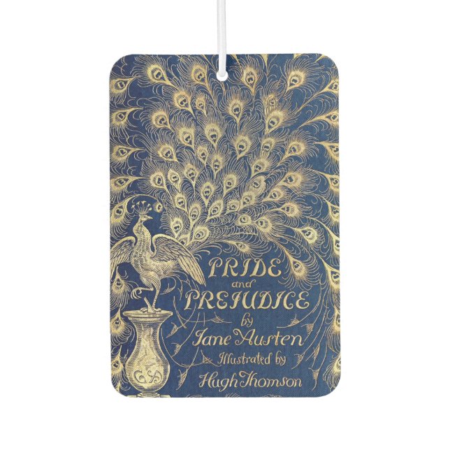 Pride and Prejudice Peacock Cover Hugh Thomson Car Air Freshener (Front)