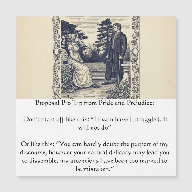 Pride and Prejudice Proposal Pro Tip (Front)