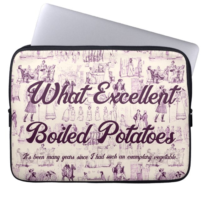 Pride and Prejudice Purple Boiled Potaoes Meme Laptop Sleeve (Front)