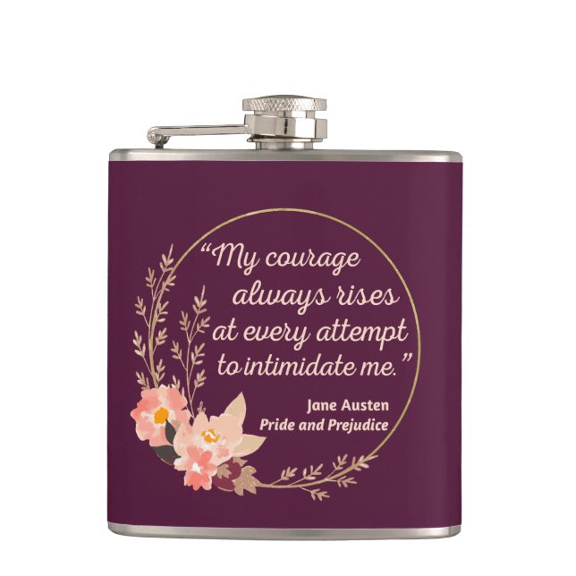 Pride and Prejudice Quote I - Cute Style Hip Flask (Front)