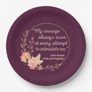 Pride and Prejudice Quote I - Cute Style Paper Plate