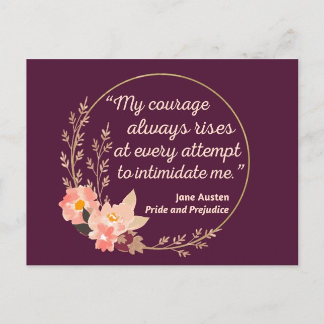 Pride and Prejudice Quote I - Cute Style Postcard (Front)