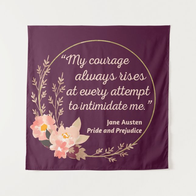 Pride and Prejudice Quote I - Cute Style Tapestry (Front)