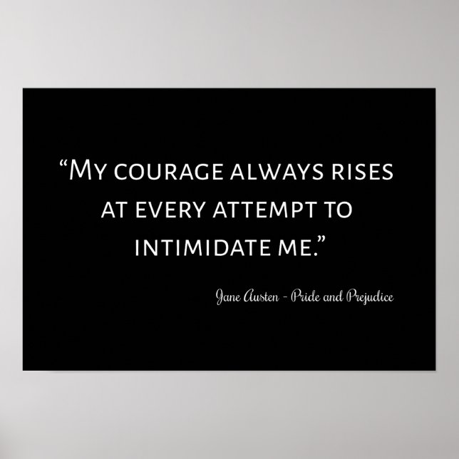 Pride and Prejudice Quote I Poster (Front)