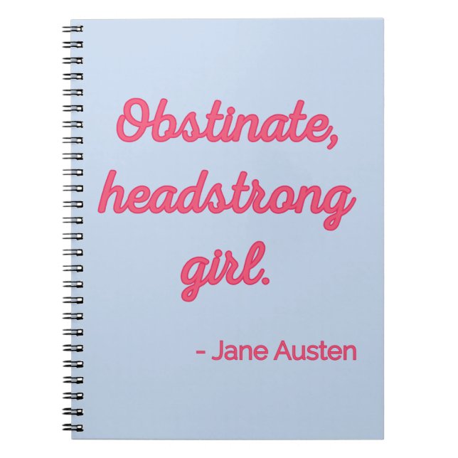 Pride and Prejudice Quote II - Cute Style Notebook (Front)