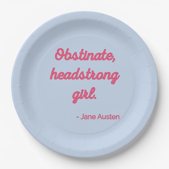 Pride and Prejudice Quote II - Cute Style Paper Plate (Front)