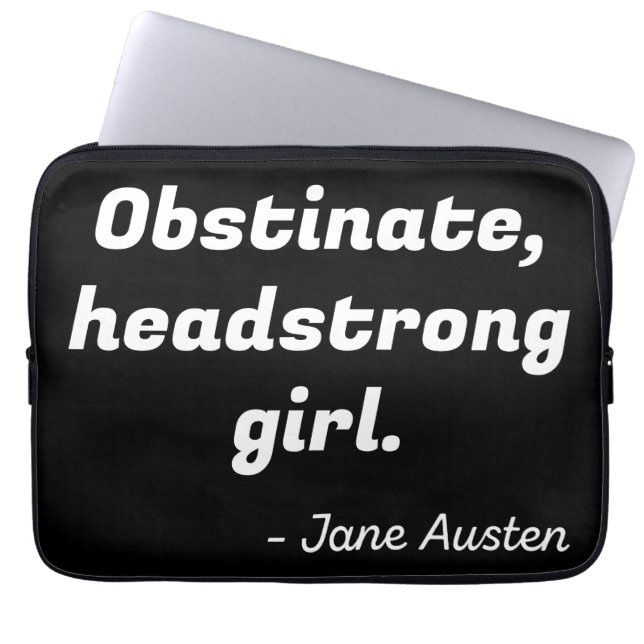 Pride and Prejudice Quote II Laptop Sleeve (Front)
