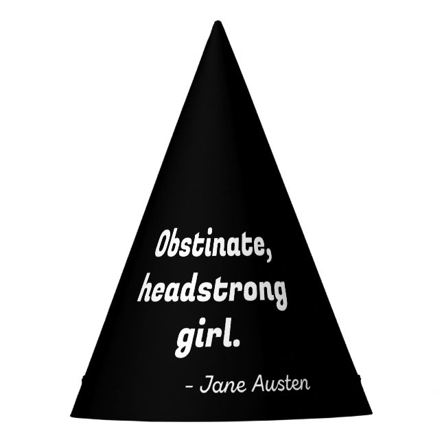 Pride and Prejudice Quote II Party Hat (Front)