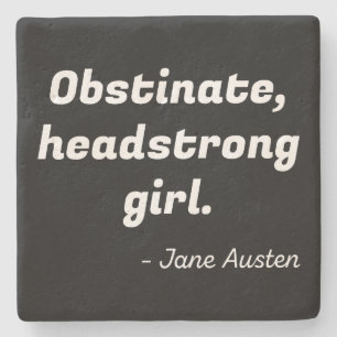 Pride and Prejudice Quote II Stone Coaster