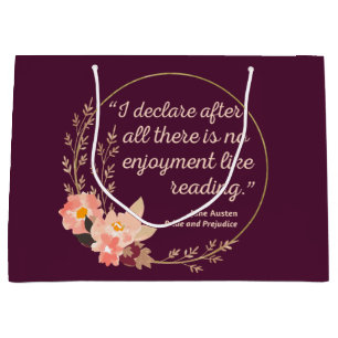Pride and Prejudice Quote III - Cute Style Large Gift Bag