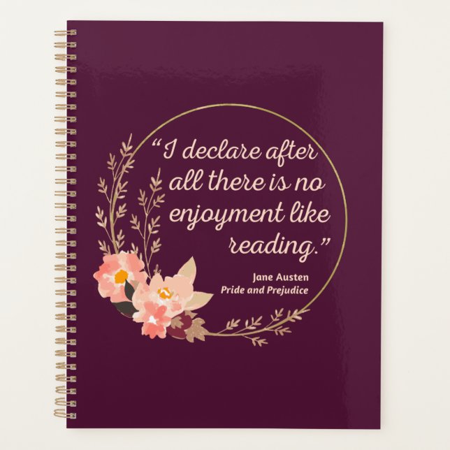 Pride and Prejudice Quote III - Cute Style Planner (Front)