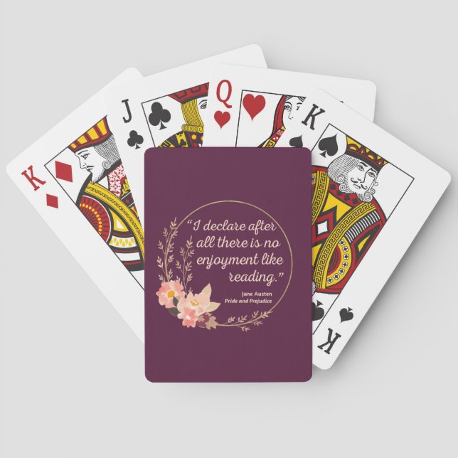 Pride and Prejudice Quote III - Cute Style Playing Cards (Back)