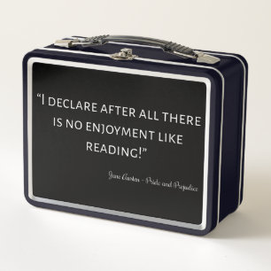 Pride and Prejudice Quote III Metal Lunch Box