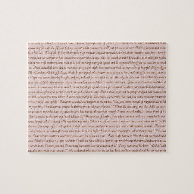 Pride and Prejudice Quote Jigsaw Puzzle (Horizontal)