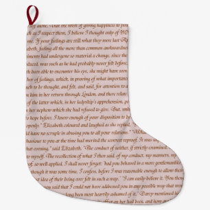 Pride and Prejudice Quote Large Christmas Stocking