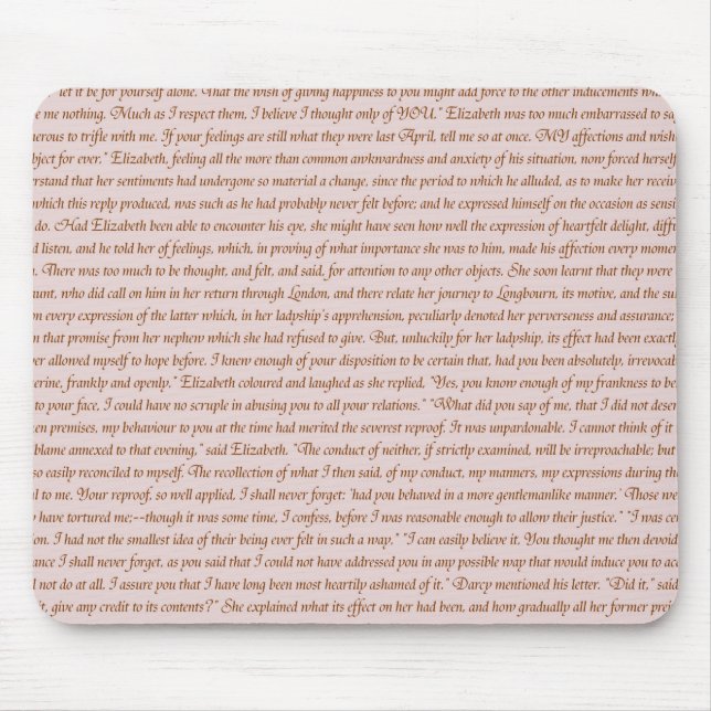 Pride and Prejudice Quote Mouse Mat (Front)