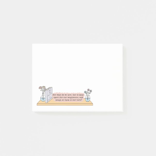 Pride and Prejudice Quote Post-it Notes (Front)