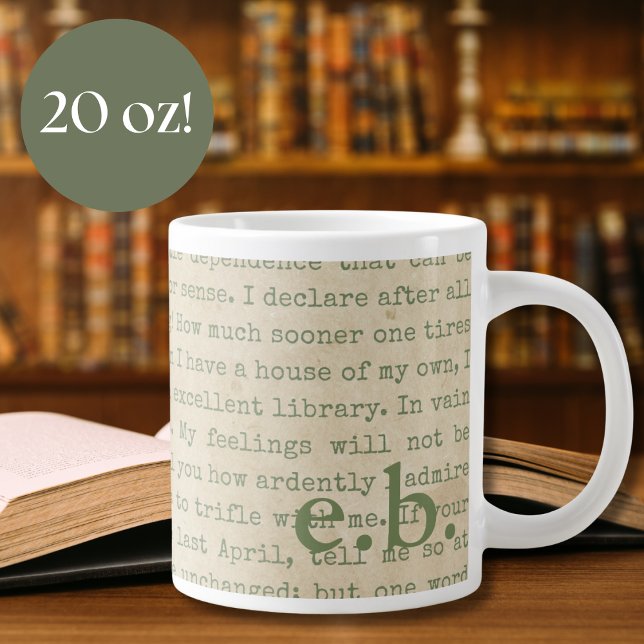 Pride and Prejudice Quotes Personalised Jumbo Mug (Creator Uploaded)