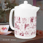 Pride and Prejudice Red Toile Quotes<br><div class="desc">Illustrations from 1894 edition of Pride and Prejudice by Jane Austen with memorable quotes in monochrome red and white toile style,  for the lovers of the book,  Mr. Darcy and Regency era romance.</div>