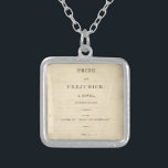 Pride and Prejudice Silver Necklace<br><div class="desc">A fun way to take Pride and Prejudice with you everywhere with this great necklace with the title page from the first edition of Pride and Prejudice.</div>