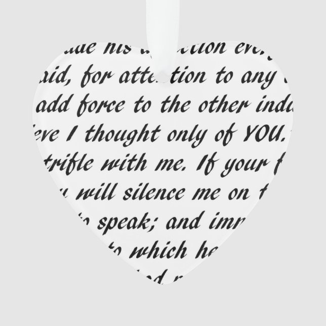 Pride and Prejudice Text Double-Sided Ornament (Front)